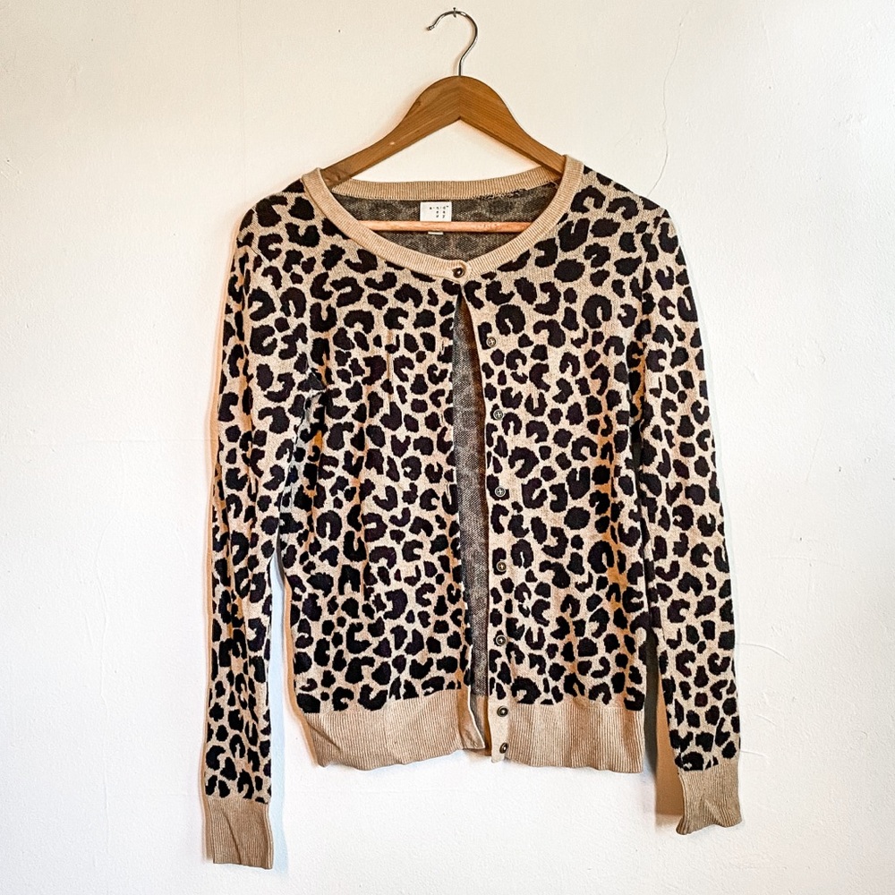 And Away animal print cardigan